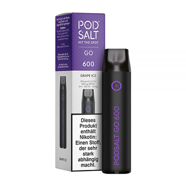 Pod Salt Go 600 - Einweg E-Zigarette - Grape Ice 20mg