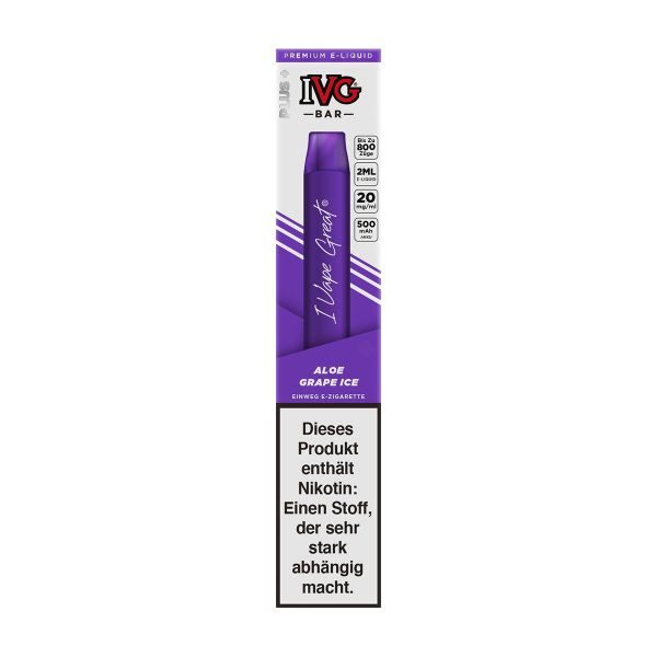 IVG Bar - Einweg E-Zigarette - Aloe Grape Ice 20mg
