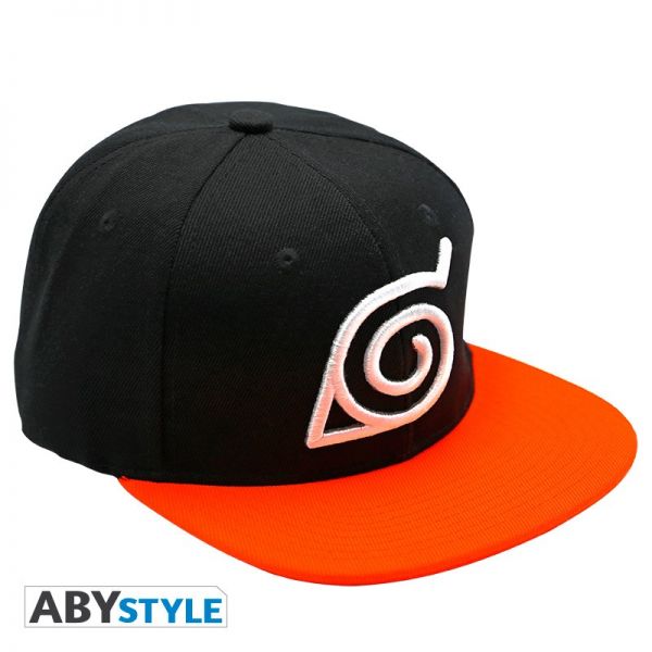 Naruto - Snapback Cap - Black & Orange - Konoha