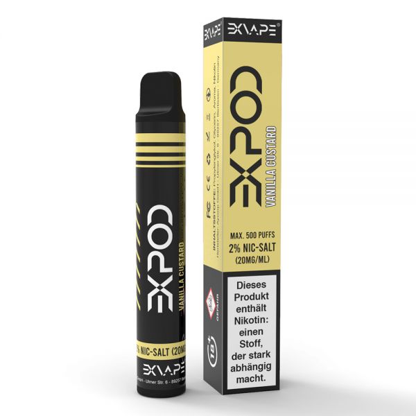 ExVape Expod Einweg E-Zigarette Vanilla Custard