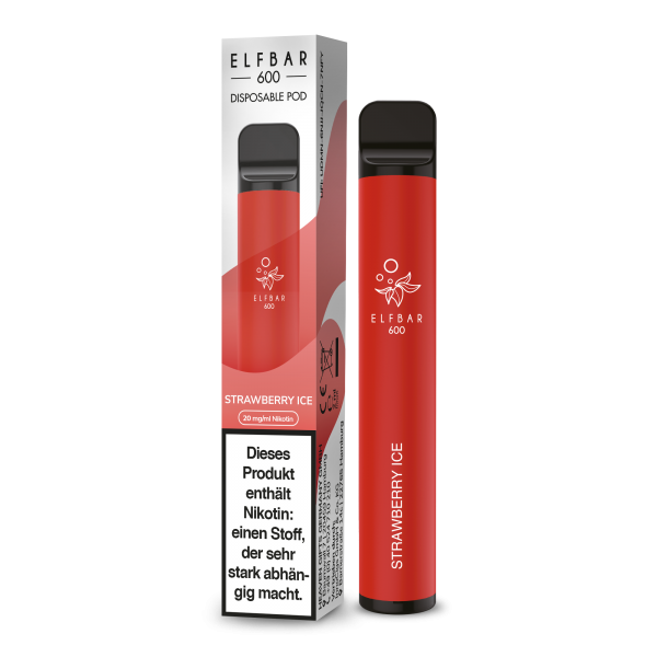 Elfbar 600 - Einweg E-Zigarette - Strawberry Ice 20mg - Steuerware -