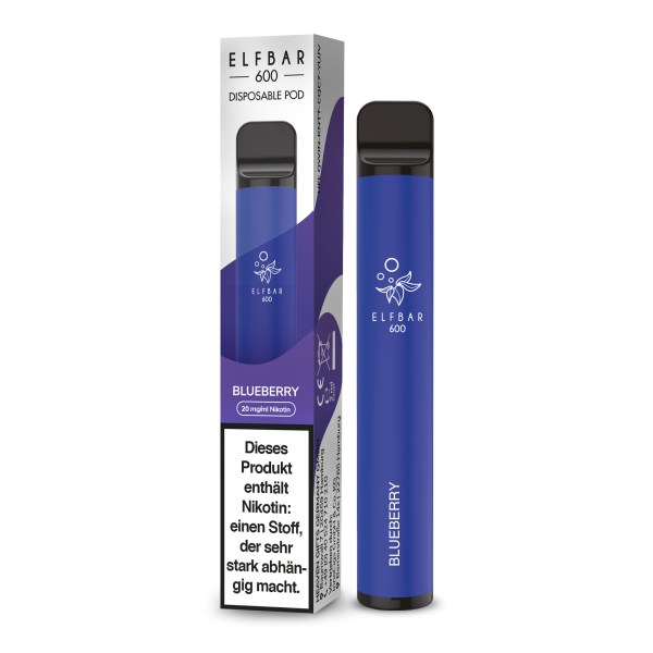 Elfbar 600 - Einweg E-Zigarette - Blueberry 20mg - Steuerware -