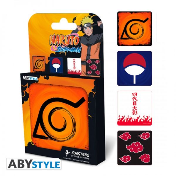 Naruto - Untersetzer 4er Set Embleme