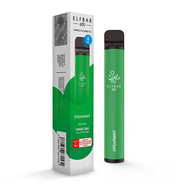 Elfbar 600 - Einweg E-Zigarette - Spearmint 0mg - Steuerware -