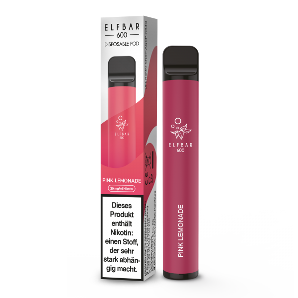 Elfbar 600 - Einweg E-Zigarette - Pink Lemonade 20mg - Steuerware -
