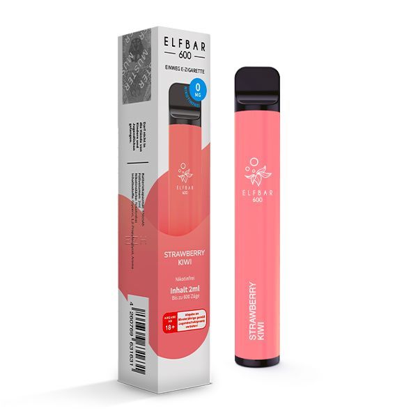 Elfbar 600 - Strawberry Kiwi 0mg - Einweg E-Zigarette - Steuerware -