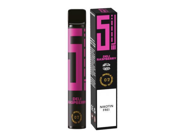 5EL - Deli Raspberry - Einweg E-Zigarette ohne Nikotin