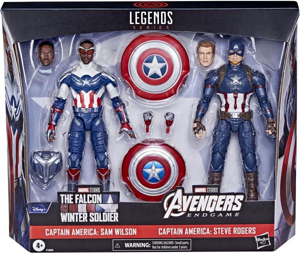 Hasbro Marvel Legends Series Captain America Doppelpack, 15 cm große MCU Figuren von Steve Rogers un